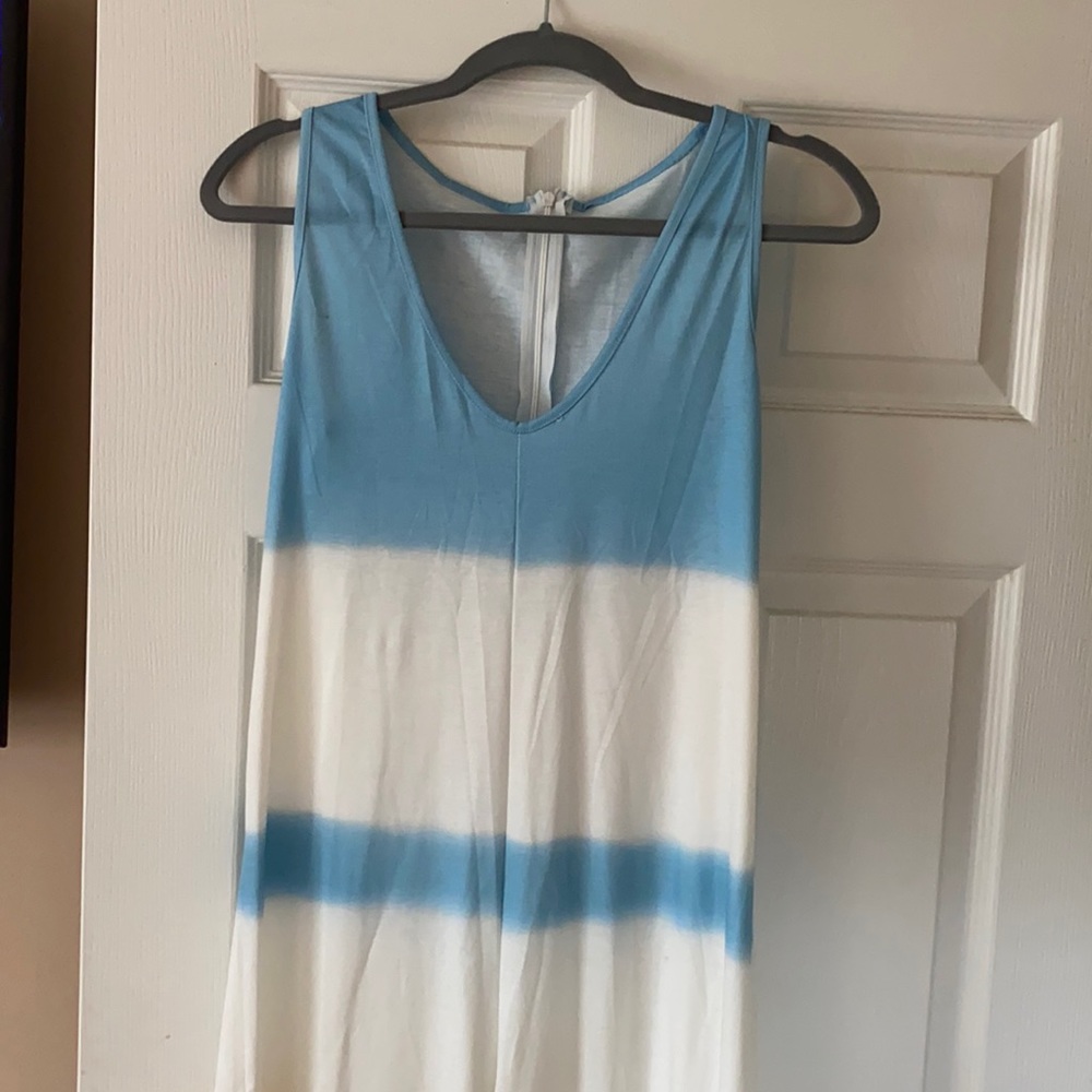 Tie dye jump suit with zipper in the back